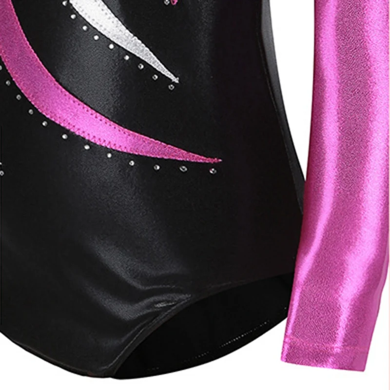 Girls Ballet Leotard Long Sleeve Professional Tutu Ballet Dance Gymnastics Shiny Kids Ballet Dance Costumes Dancewear