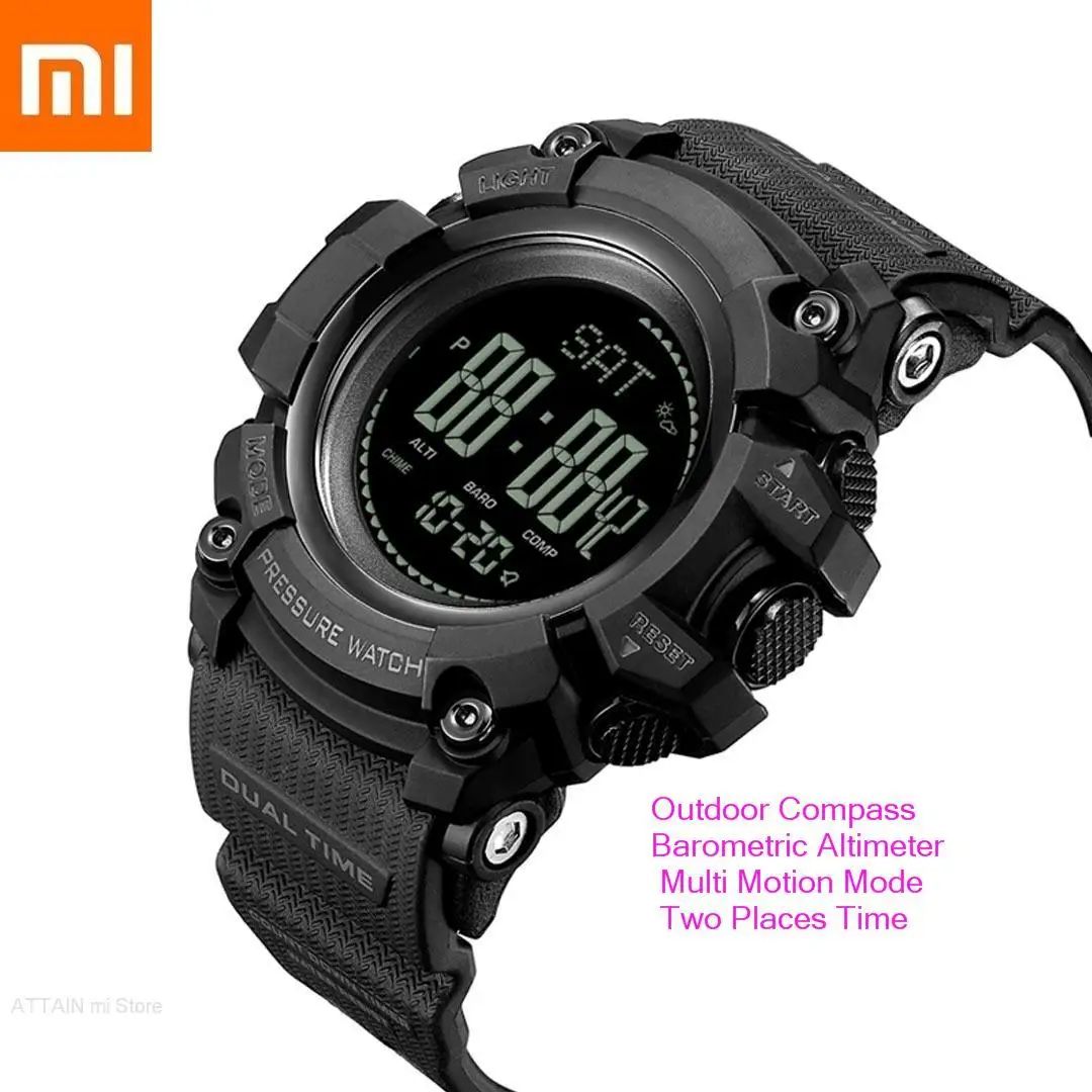 

Xiaomi Outdoor Electronic Watch Men Sports Wristwatch Waterproof Week Calendar 24hours EL Luminous Display Alarm Clock Wristband