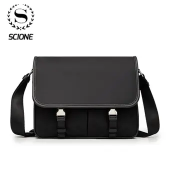 

Scione 2020 Men's Bag Nylon Shoulder Bag Big Waterproof Diagonal Bag Men's Black Zipper Business Bag Bolsos Mujer Sac A Main Mod