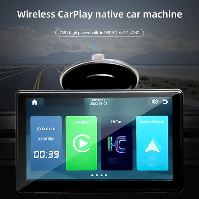 7 Inch Touch Screen Car Portable Wireless Apple CarPlay Tablet Android Radio Multimedia Bluetooth Navigation HD1080