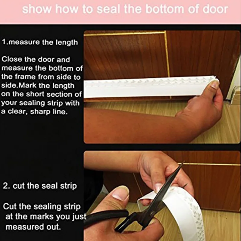 Silicone Self-Adhesive Weather Stripping Under Door Draft Stopper Window Seal Strip Noise Stopper Insulator Door