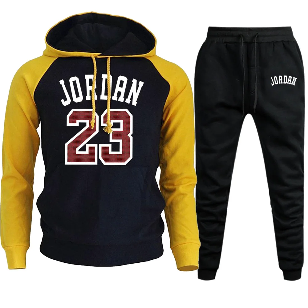 Jordan 23 2020 мужские комплекты толстовки + штаны осенне-зимняя мужская толстовка с