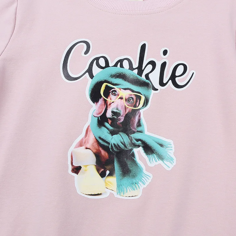 Baby Boys Girls T-shirt Animal Dog Print Sweatshirts Child Clothes Long Sleeve Tops Autumn Spring Infant Toddler Clothing Blouse