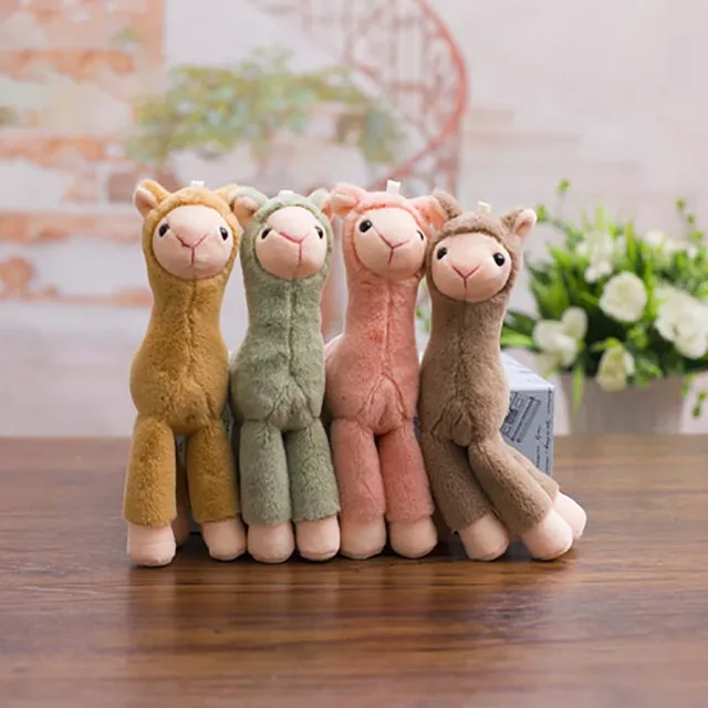 1Pcs Cartoon Simulation Alpaca Key Chain Plush Toy PP Cotton Alpaca Shape Girl Bag Pendant Children Plush Doll Toy 1