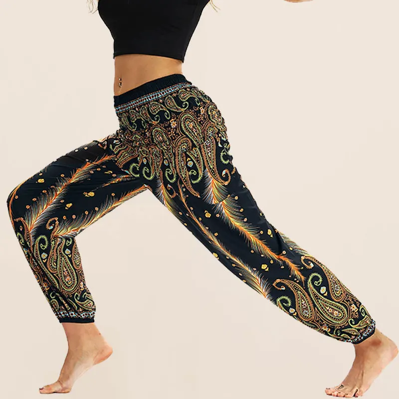 

Paisley Printed Bloomers Pants Loose Hight Waisted Pants For Women Joggers Harem Pants Yoga Wear Women Clothing