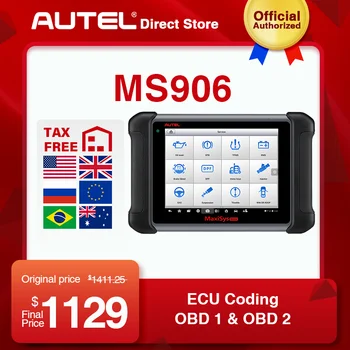 

Autel MaxiSys MS906 OBD2 Scanner Automotive Diagnostic tool key programming code reader EOBD OEM tools key coding Gift AL319