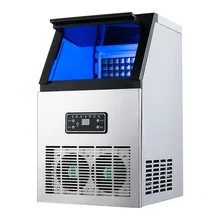 Máquina de fabricación de cubitos de hielo comercial de 50KG, Máquina Inteligente de té leche automática, tienda cuadrada de hielo