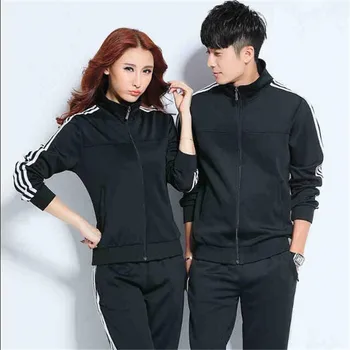 

Tracksuits Mens Polyester Sweatshirt Sporting Fleece 2019 Gyms Spring Jacket + Pants Casual Male Track Suit Sportswear Fitness