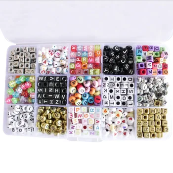 

Spacer Beads For Jewelry Making DIY Acrylic Letter Set Children Hands-on Ability Learning 15 Letter Beads Bracelet 6mm 1100pcs