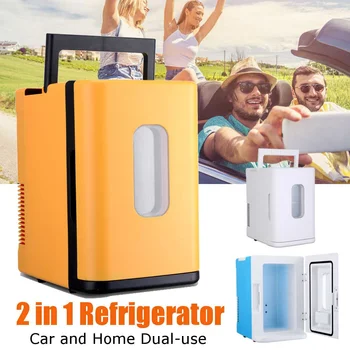 

Mini 10L Car Home Use Mini Refrigerator Cooler Warmer Dual-use Fridge Box Temperature Control 12V/220V Dormitory