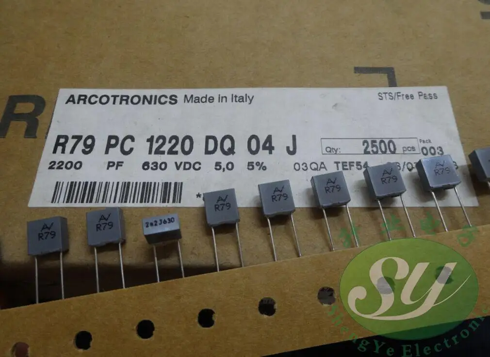 50 шт. AV R79 серия 0,0022 мкФ/630 в 2.2nf 2200pf 2n2 222 пленочный конденсатор 5 мм