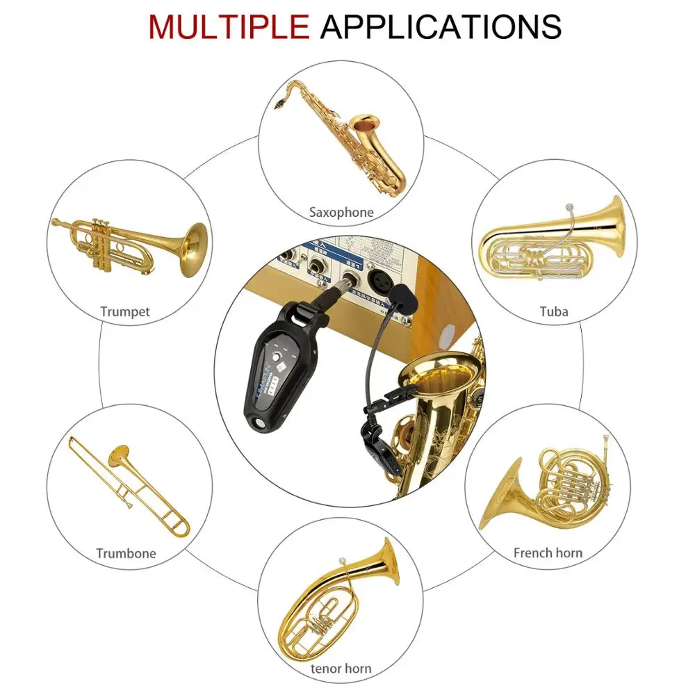 KIMAFUN UHF Wireless Microphone System Clip on