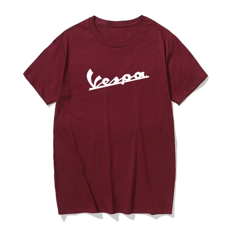 maroon Футболка MAGLIETTATSHIRT VESPA PIAGGIO винтажная Ретро хипстерская UOMO DONNA белая черная серая Красная футболка странные вещи аниме рубашка - Цвет: maroon