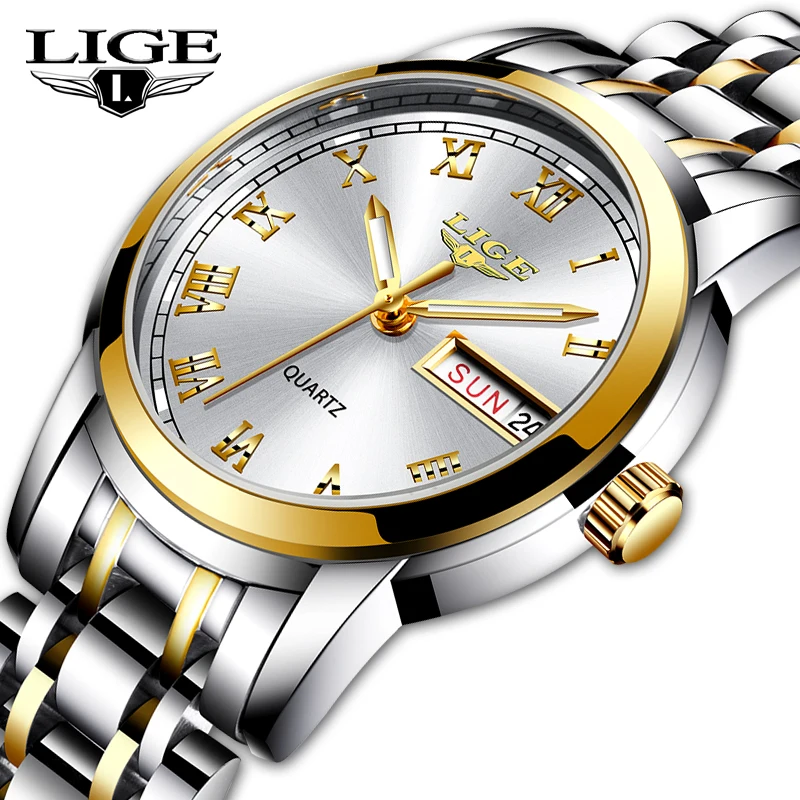 $20.69 Lige Luxury Ladies Watch Women Waterproof Rose Gold Steel Strap Women Wrist Watches Top Brand Brace