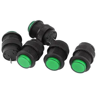 

5 x SPST Momentary Green Push Button Power Switch R16-503B AC 250V 3A