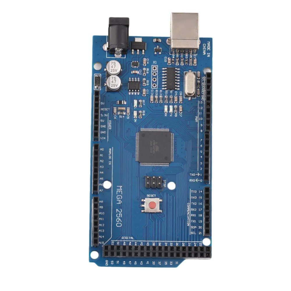 Mega 2560 R3 REV3 ATmega2560-16AU Плата USB кабель совместимый 256 Кб из которых 8 КБ используется загрузчиком для Arduino Eletronic Hot