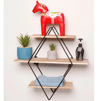 

2/3Tier Metal Wall Shelf Wood Wall Storage Shelf Rack Iron Craft Storage Rack Wall Decor Holder Decorative Wall Shelves