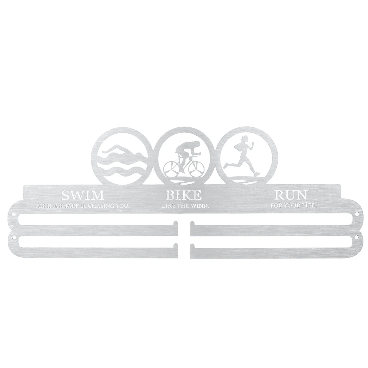 SWIM BIKE RUN Прочная вешалка для медали из нержавеющей стали, держатель для медали, стойка для дисплея, для бега, плавания, спортзала, марафонов, велосипедная спортивная медаль, украшение в подарок - Цвет: SWIM BIKE RUN
