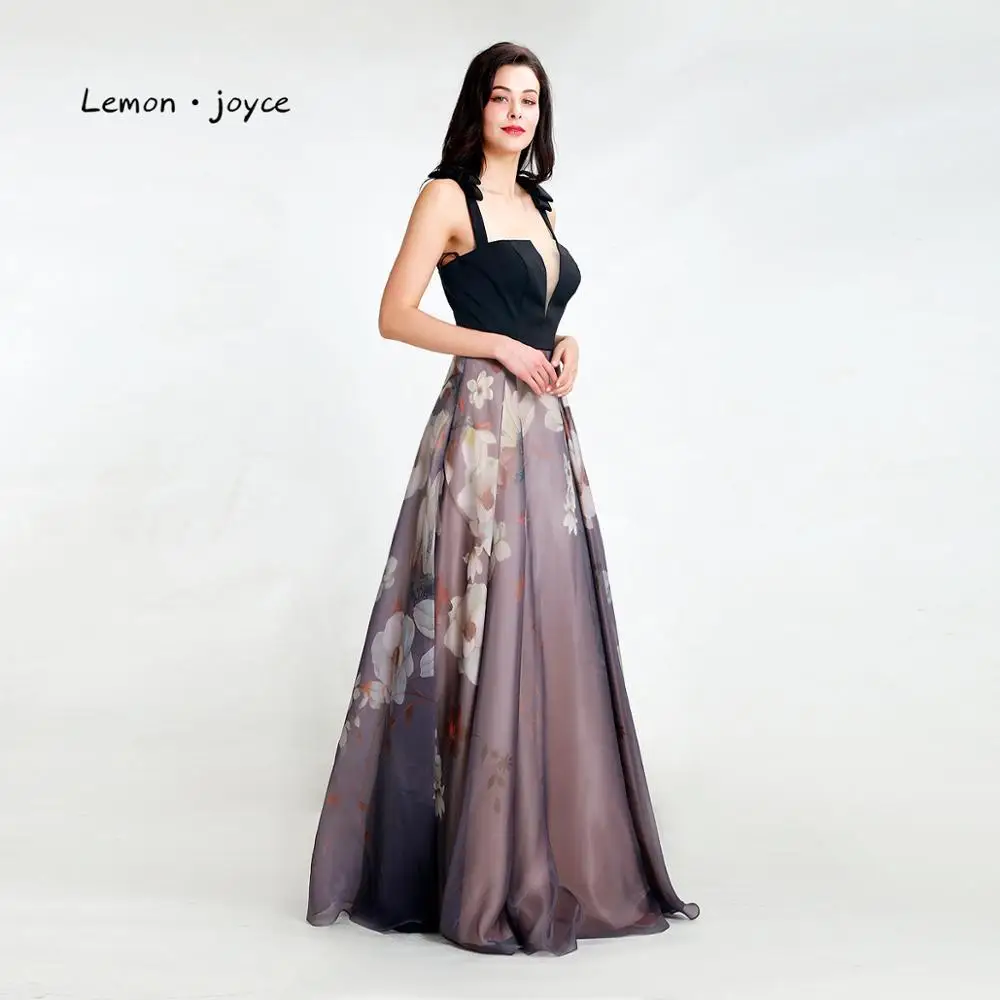 Lemon joyce черные вечерние платья Новое поступление сексуальные иллюзионные вечерние платья с открытой спиной для выпускного вечера размера плюс