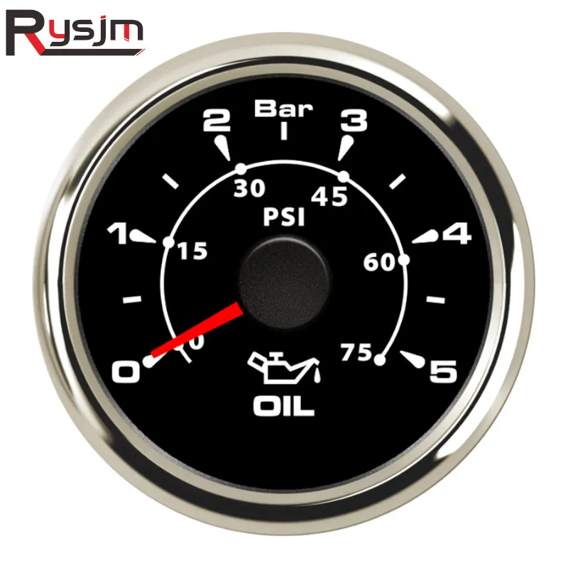52 мм 0-5Bar датчик давления масла 0 ~ 75psi датчики для автомобиля Грузовик Лодка