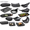 Creative Black Food Grade Plastic Bone Plate Is Not Easy To Break Personality Sushi Fruit Dessert Plate Restaurant Kitchen Dish 3