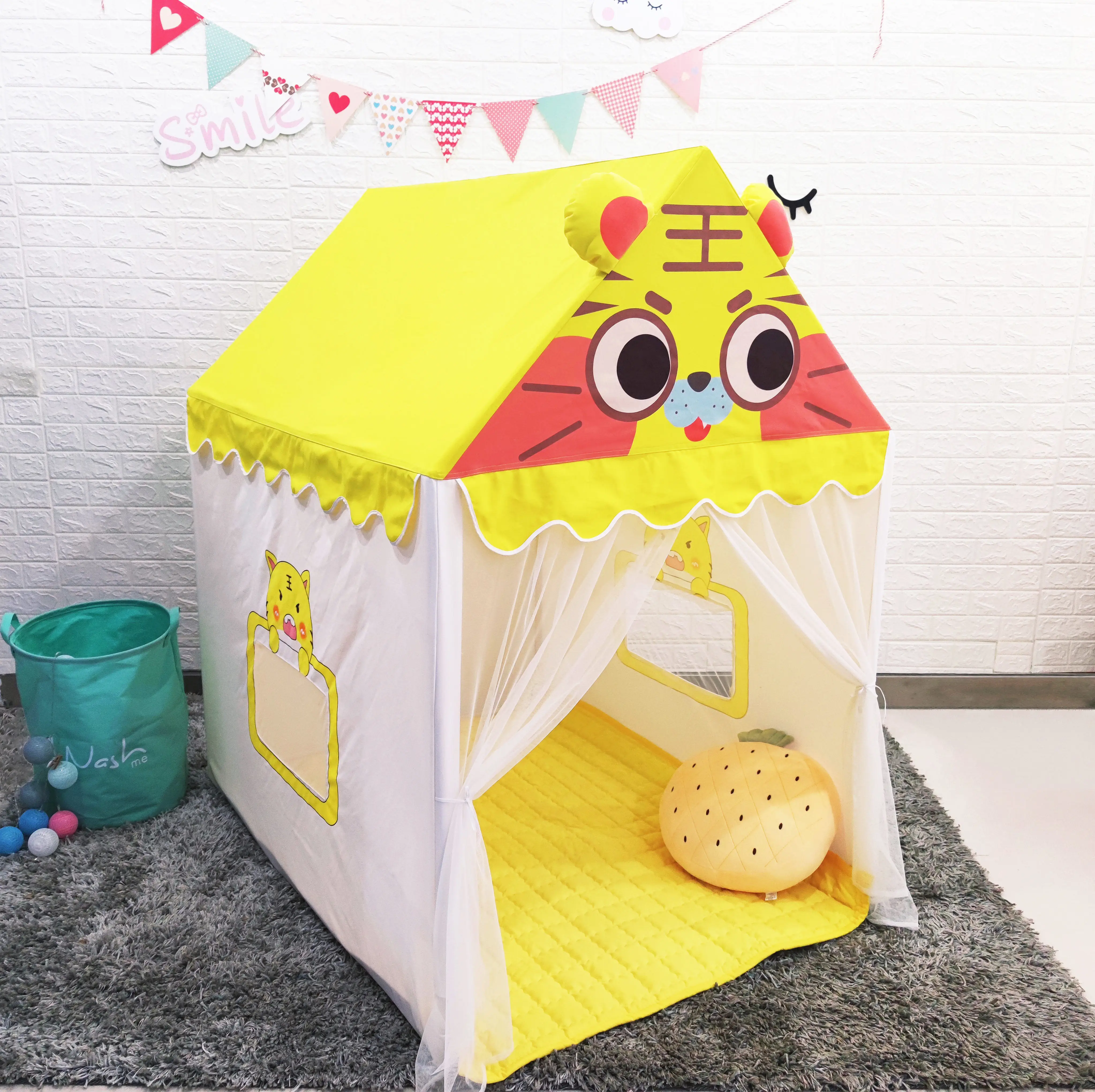Portable Play Kids Tent Animal Giraffe Rabbit Dinosaur Tiger tent Children Indoor Outdoor Ocean Ball game tent Castle Room House 4