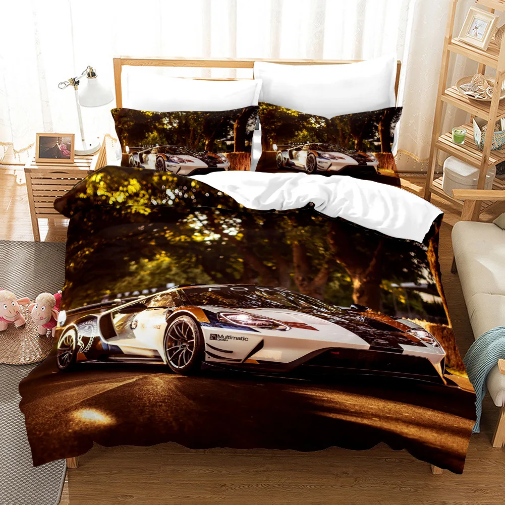 Роскошный набор постельного белья Supercar 3D, пододеяльник, наволочка, постельное белье, набор постельного белья для гоночного автомобиля, постельное белье - Цвет: 2