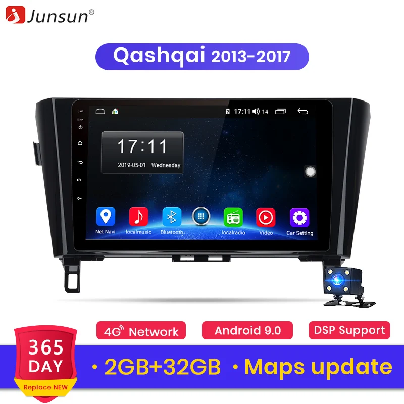 

Junsun V1 Android 9.0 2G+32G DSP Car Radio Multimedia Video Player For Nissan Qashqai X-Trail 2013-2017 Navigation GPS no 2 din