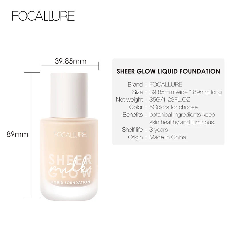 FOCALLURE Основа 15 часов увлажняющая Жидкая Основа скрытый поры для сухой кожи Осветление кожи основа для макияжа