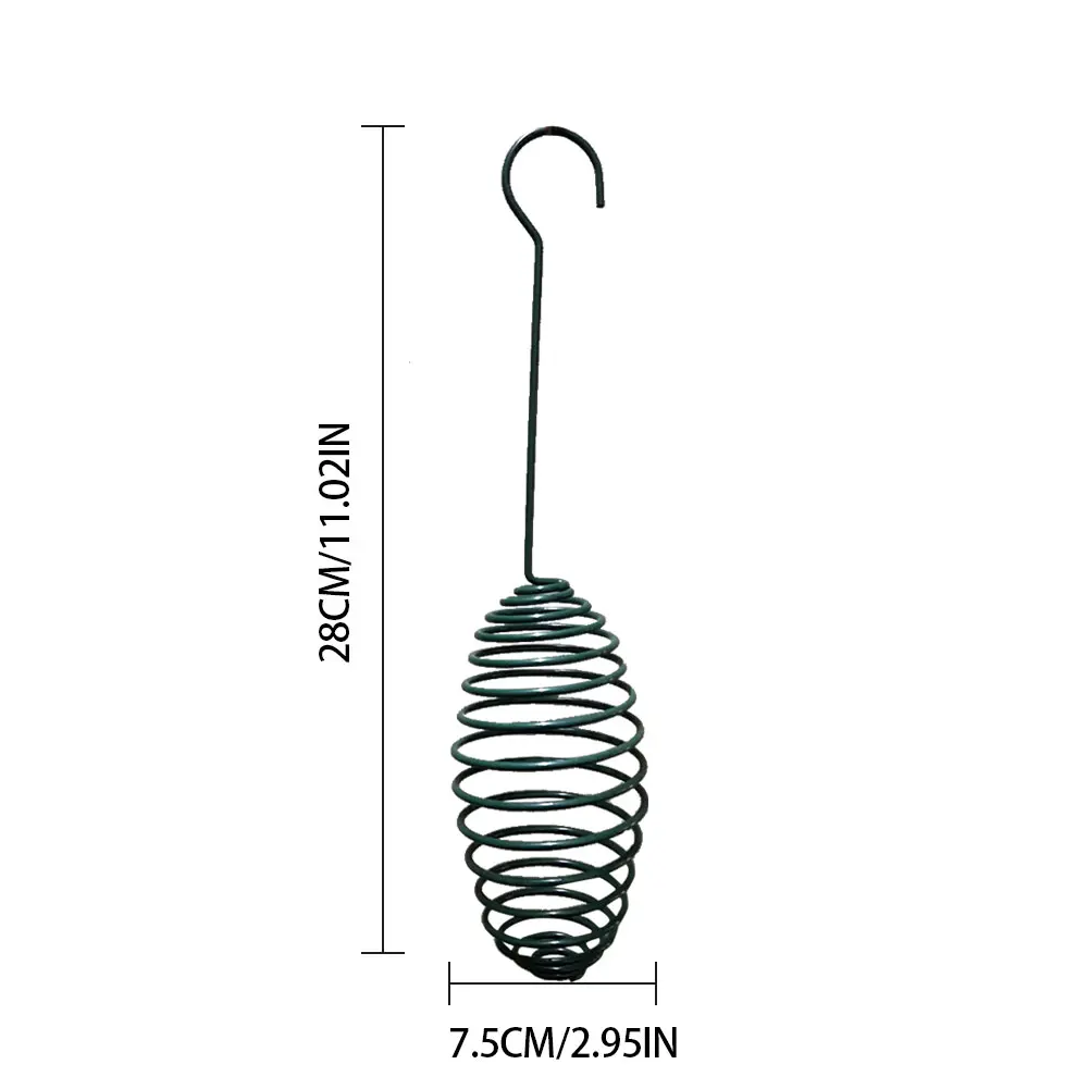 Mangeoire À Oiseaux Sauvages Suspendus, Outil d'alimentation en Spirale  Automatique avec Transport, Support Boule Graisse en Métal pour Jardin