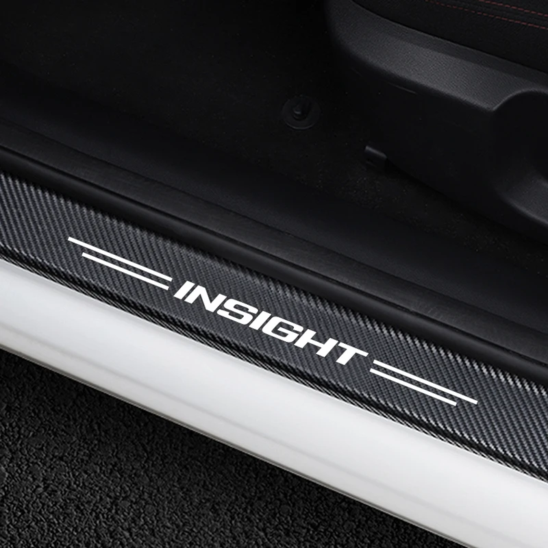 

4PCS Car Door Threshold Guard Carbon Fiber Sticker For Honda Insight Auto Cover Anti Scratch Door Sill Protector Car Accessories