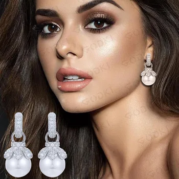

GODKI Luxury Simulated Pearl Tassel Drop Dangle Earrings Trendy Zircon Wedding Engagement Party Dubai Earrings for women 2020