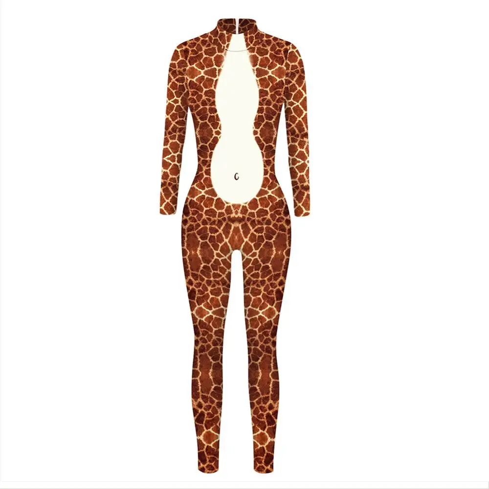 Женский костюм на Хеллоуин, Комбинезоны для косплея с жирафом, женские Комбинезоны из полиэстера, спортивные комбинезоны, комбинезон Gymn
