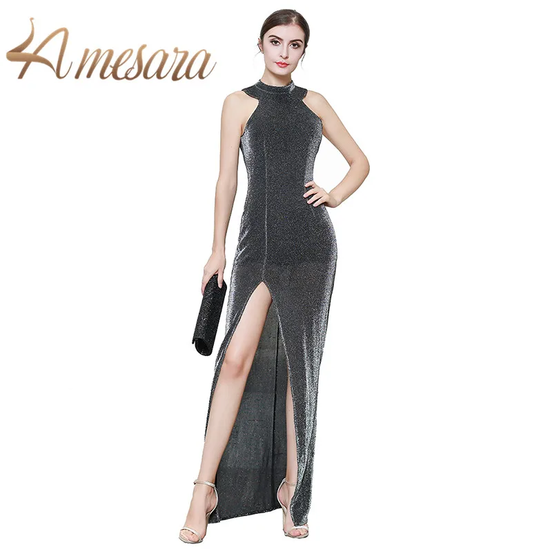 

LA MESARA Cotton Sleeveless Evening Prom Long Dresses Maxi Dress Halter Women Summer Clothes Elegant for Women 319092