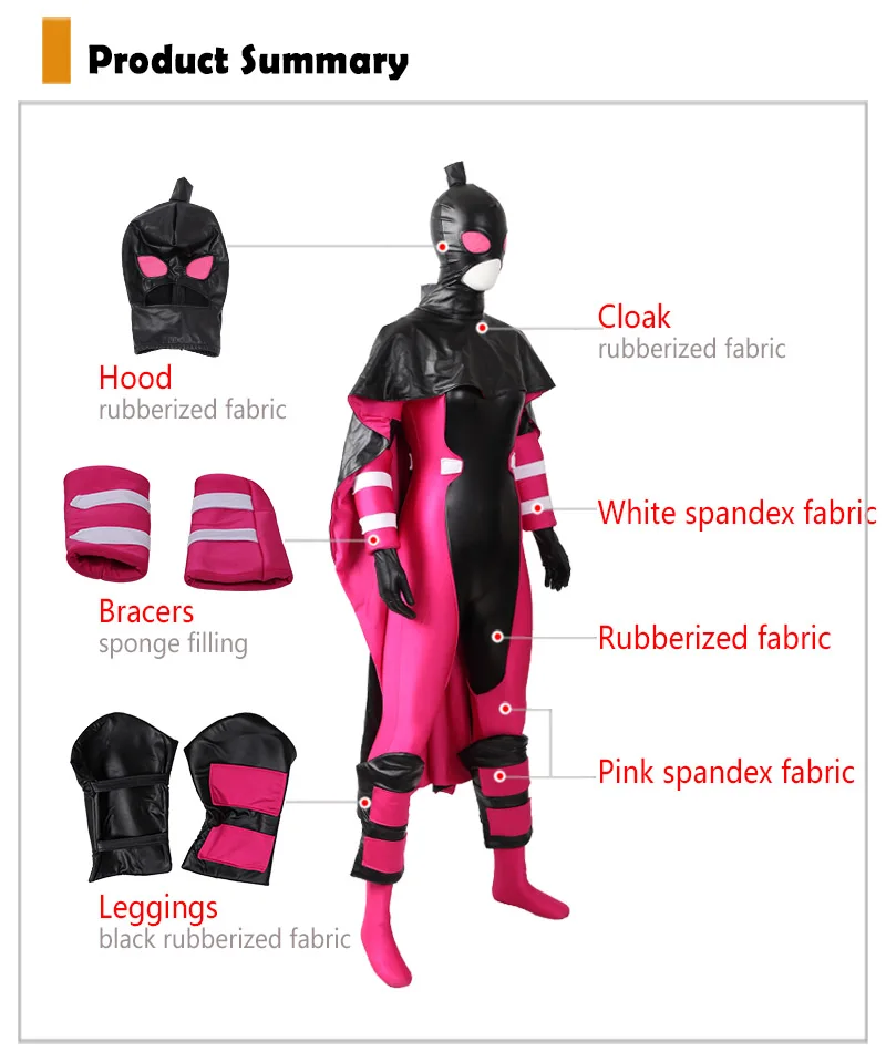 High-Quality-Gwen-GwenPool-Cosplay-Costume-with-cloak-lycra-and-glumming-fabric-UncleHulk-12
