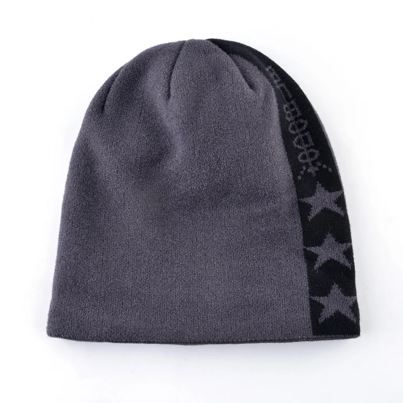 TQMSMY модные Skulies Beanie, мужские вязаные шапки со звездами, одноцветные вязаные зимние шапочки, теплые двухслойные шапки Gorras, шапка TMB37