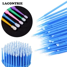 100 шт Карандаш для очистки ресниц нано ватные палочки беспыльный стерильный одноразовый контейнер для клея чистящие щетки инструмент для наращивание ресниц