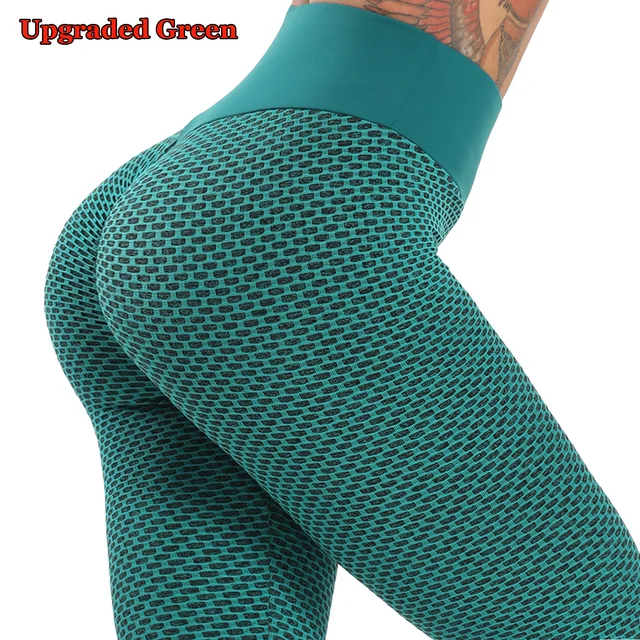 Boom Booty Legging pour femme Pilates - Pantalon de yoga fin - Scrunch Butt  - Opaque - Legging de compression - Anti-cellulite - Décontracté -  Honeycomb - Lifting Push Up - Pantalon de yoga, vert, M : : Mode