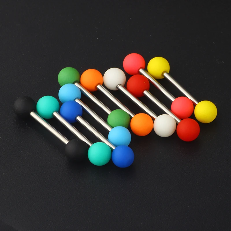 16mm  Acrylic Straight Tongue Nipple Ring Retainer Piercing Tongue Barbell Ring Nippleings Body Jewelry for Women Men 10 colors