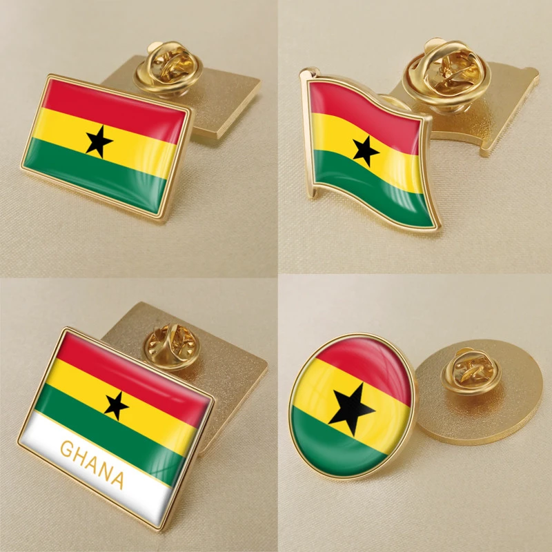 Coat Of Arms Of Ghana Ghanaian Map Flag National Emblem Brooch Badges