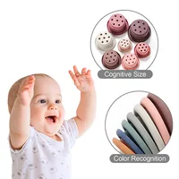Baby Bath Toys Stacking Cup Toys Colorful Early Educational Intelligence Gift Boat-shaped Stacked Cup Folding Tower Toys 2