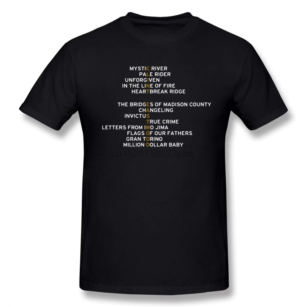

Basic Style Men T Shirts Clint Eastwood Short Sleeved Pure Cotton Round Neck Plus Size T Shirt For Male Camiseta