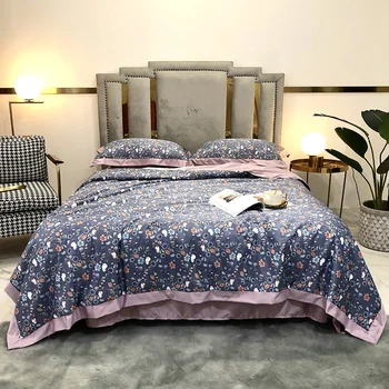 

2020 Pastoral Floral Summer Quilt Soft Polyester Fiber Air Conditioning Duvet Washable Warm Bedspread Bed Quilts for Adults Bed