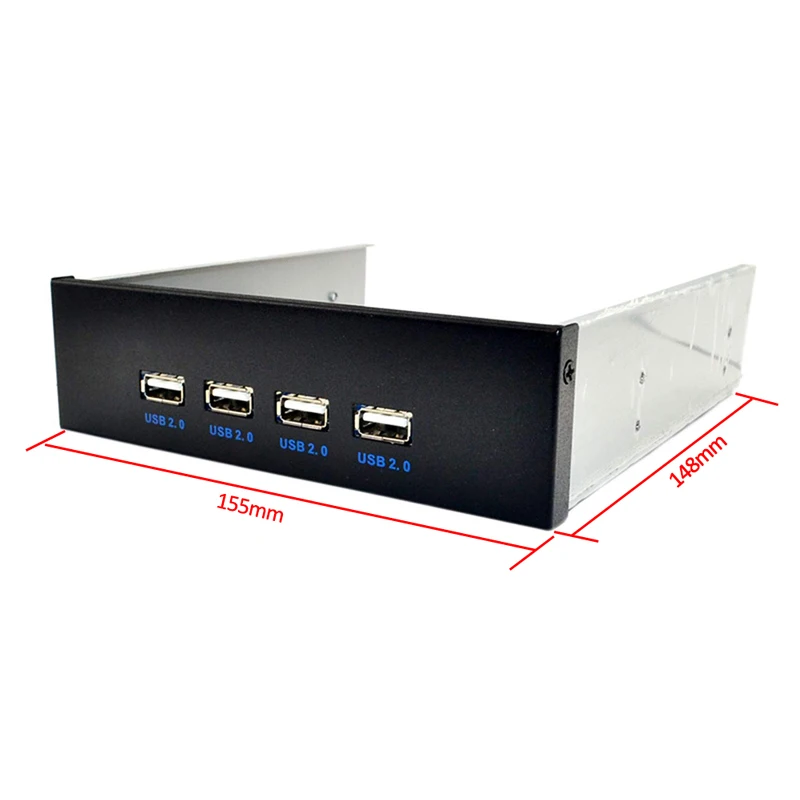 4 порта USB 2,0 Передняя панель USB концентратор сплиттер-адаптеры USB 2,0 концентратор USB-HUB разветвитель с несколькими выходами концентраторы 5,25 отсек драйвера для ПК компьютера