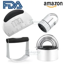 Amazon горячая Распродажа набор присыпка из нержавеющей стали машина для печенья набор формочек полукруг тесто резак набор для выпечки