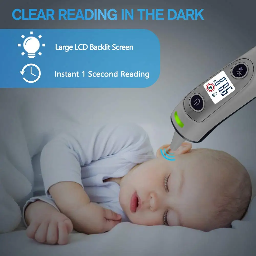 

Digital Medical Infrared Thermometer Ear and Forehead Thermometer For Baby Children and Adults Fahrenheit and Celsius Converti