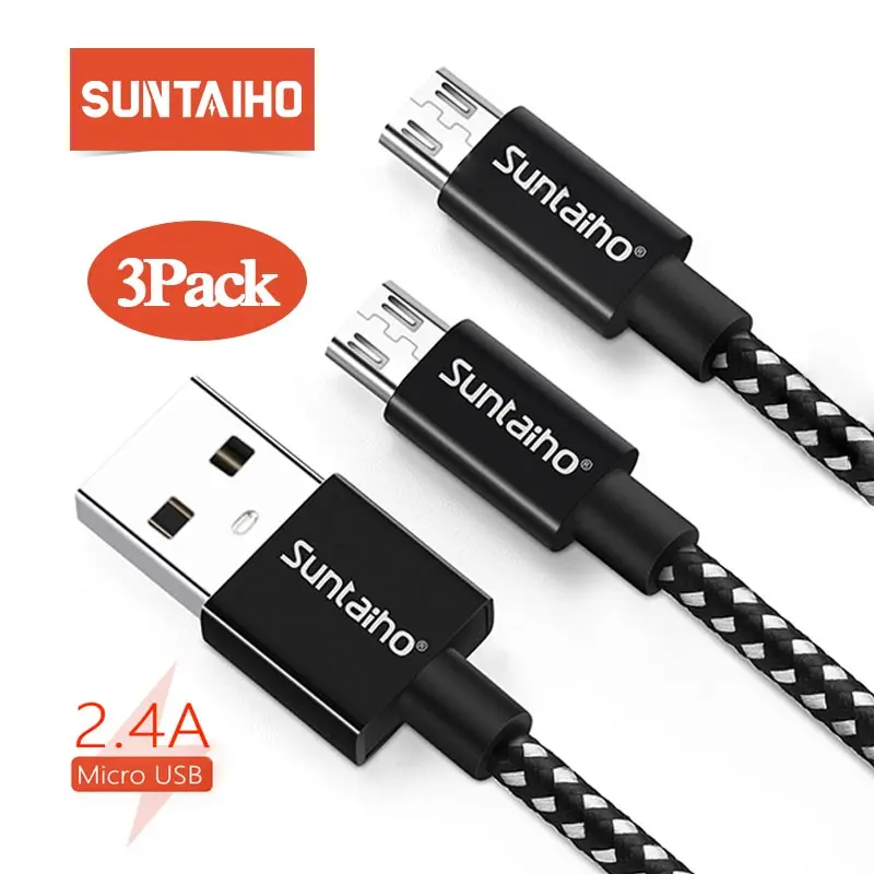 3 пакета 3m микро USB кабель Android для samsung S7 зарядное устройство передачи данных 2.4A