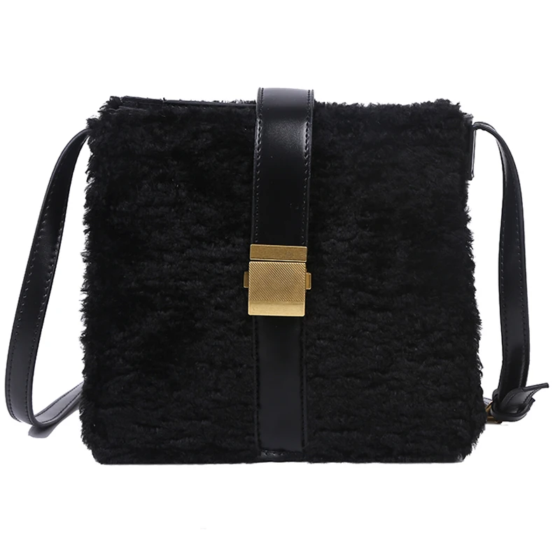 

iVog New Arrival Everyday Ladies Crossbody Messenger channels Handbag Fur Clutch Box Hand Bags for Women 2019