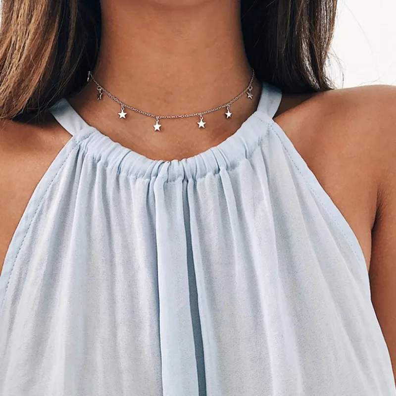 Воротник воротник цвет dorado para fiesta de mujer Gargantilla femenina a la moda collares joyeria Simple|Цепочки| |