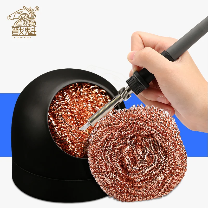 Soldering Iron wire with Electric Soldering Iron Stand Holder Welding Soldering Solder Iron Tip Cleaner Cleaning Steel Ball cleaning ball desoldering soldering iron mesh filter cleaning nozzle tip copper wire cleaner ball metal dross box clean ball